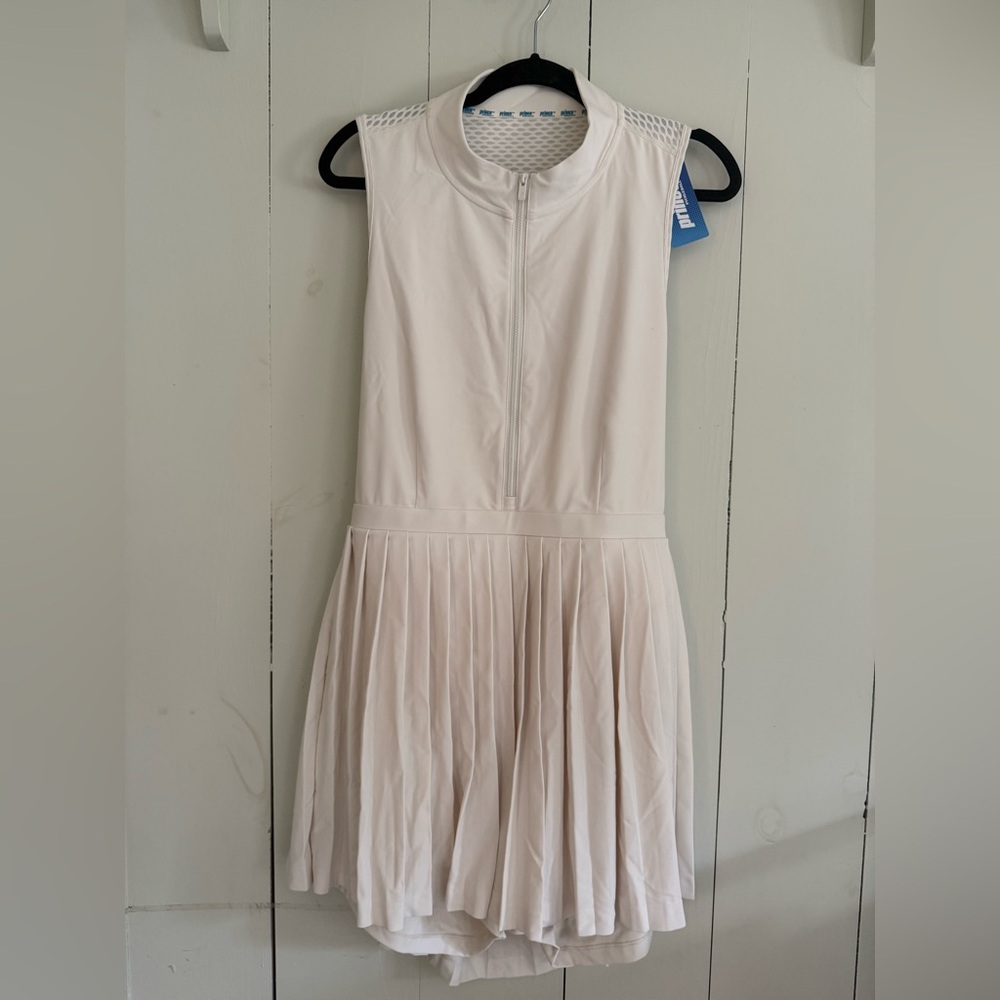 Prince White Pleated Tennis Dress Open Back Athletic Skirt Onesie XXL NWT